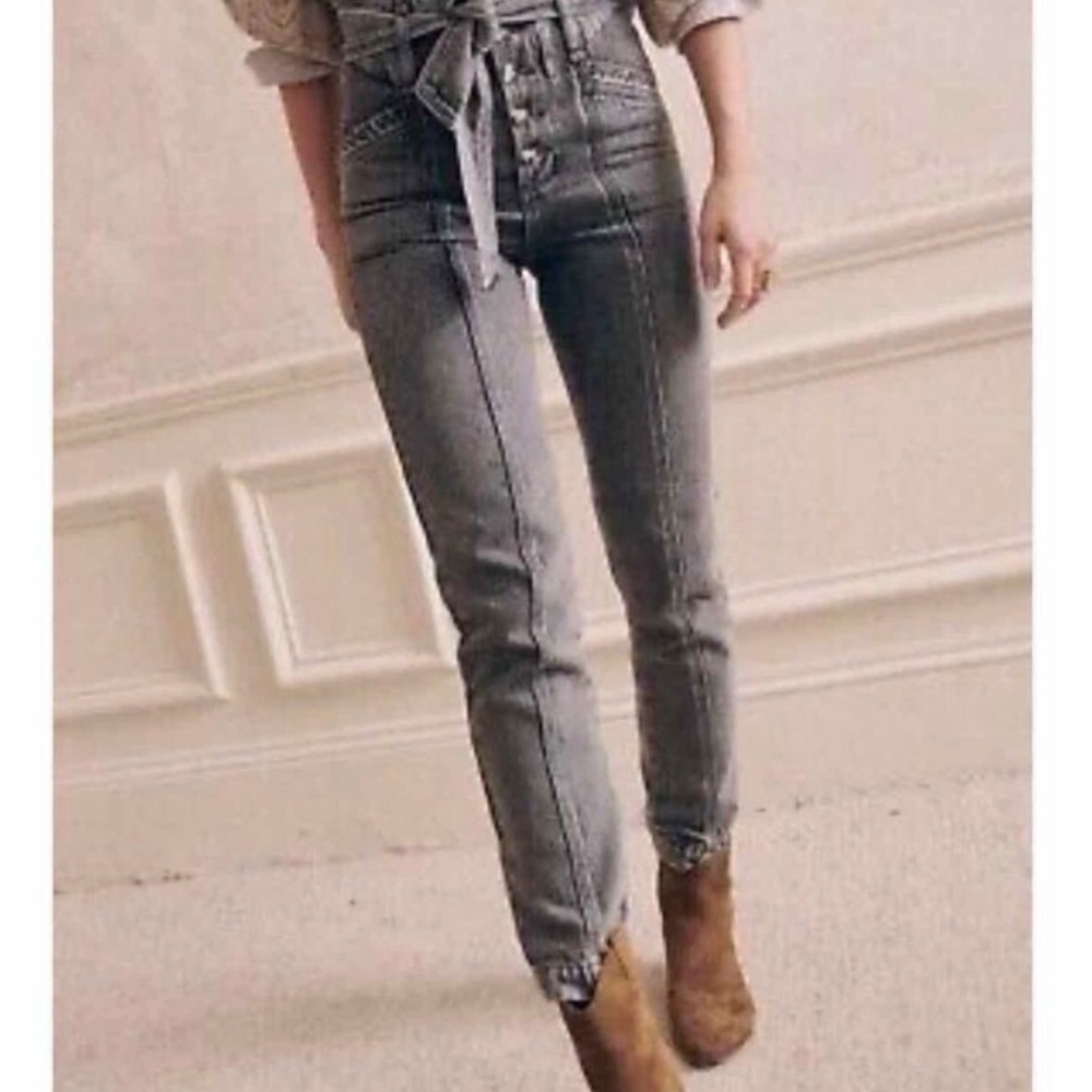 Sezane Maxime High-Rise Gray Jeans